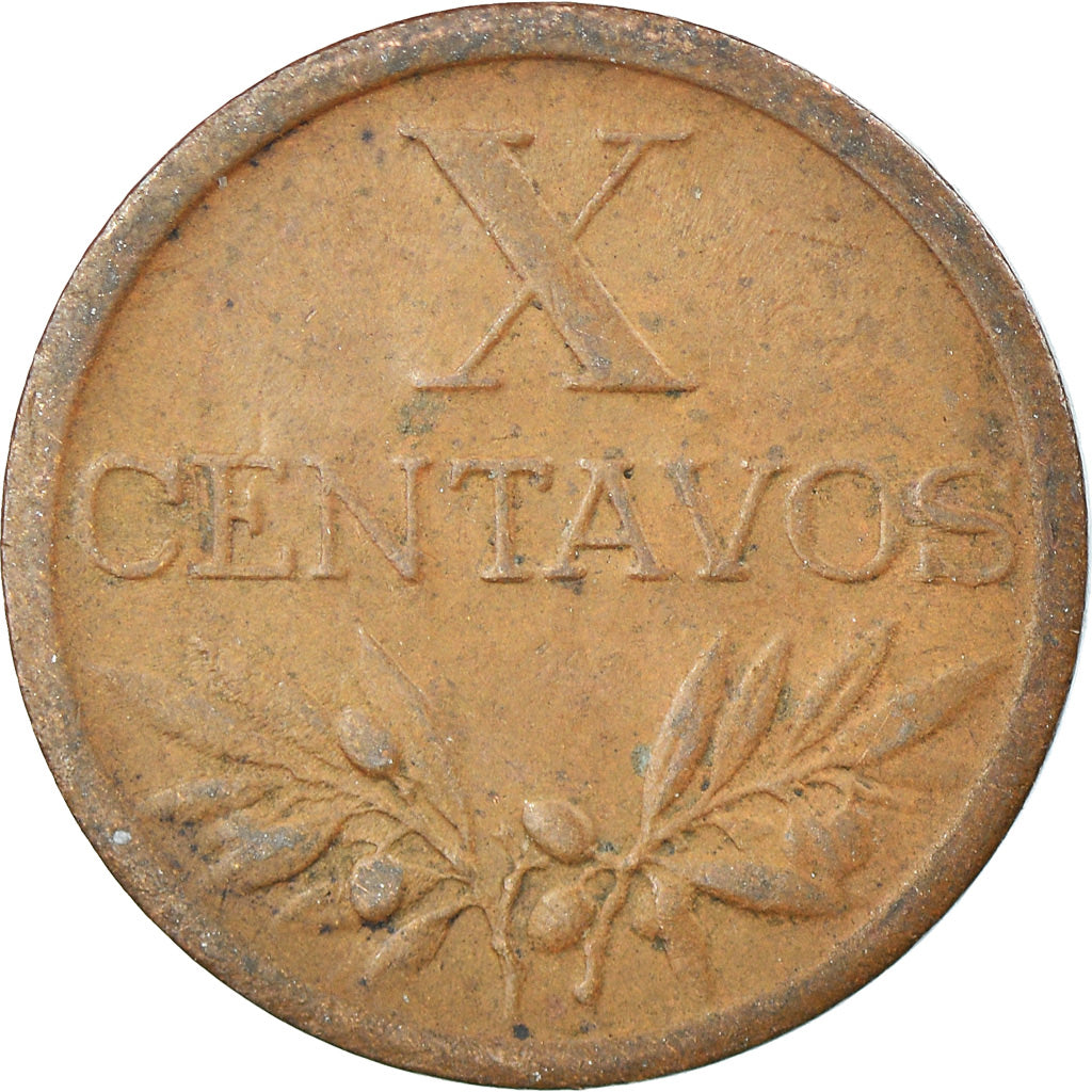 Coin, Portugal, 10 Centavos, 1953, EF(40-45), Bronze, KM:583