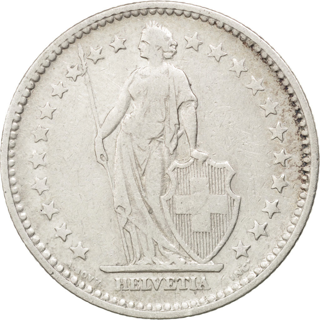 SWITZERLAND, 2 Francs, 1894, KM #21, VF(30-35), Silver, 27.4, 9.83