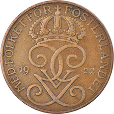 Coin, Sweden, Gustaf V, 5 Öre, 1922, EF(40-45), Bronze, KM:779.2