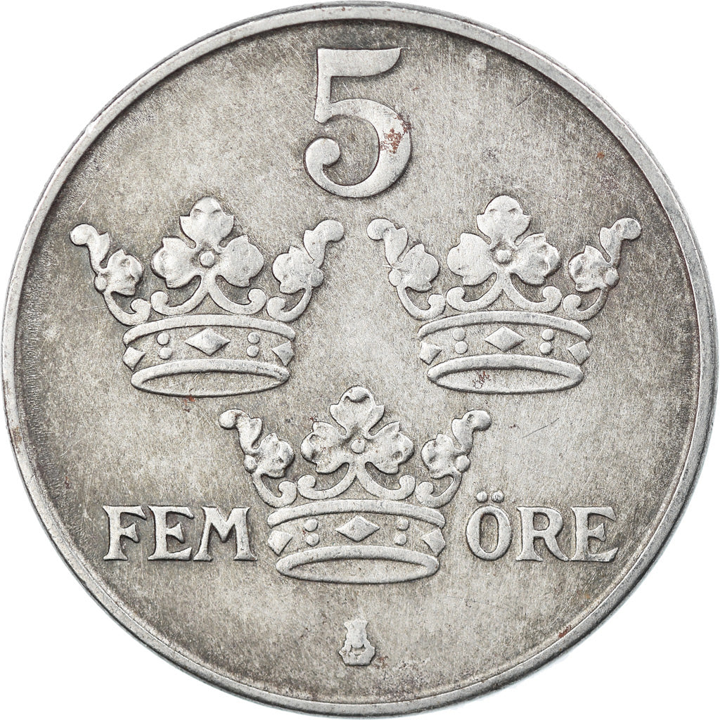 Coin, Sweden, Gustaf V, 5 Öre, 1944, EF(40-45), Iron, KM:812