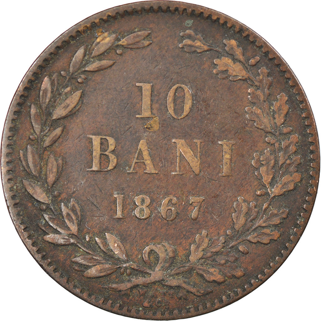 Coin, Romania, Carol I, 10 Bani, 1867, VF(30-35), Copper, KM:4.2