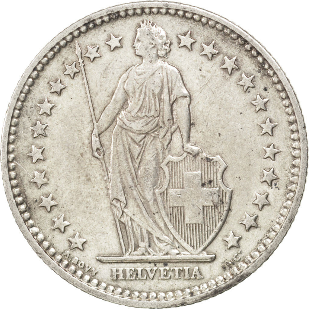 Coin, Switzerland, 2 Francs, 1913, AU(50-53), Silver, KM:21