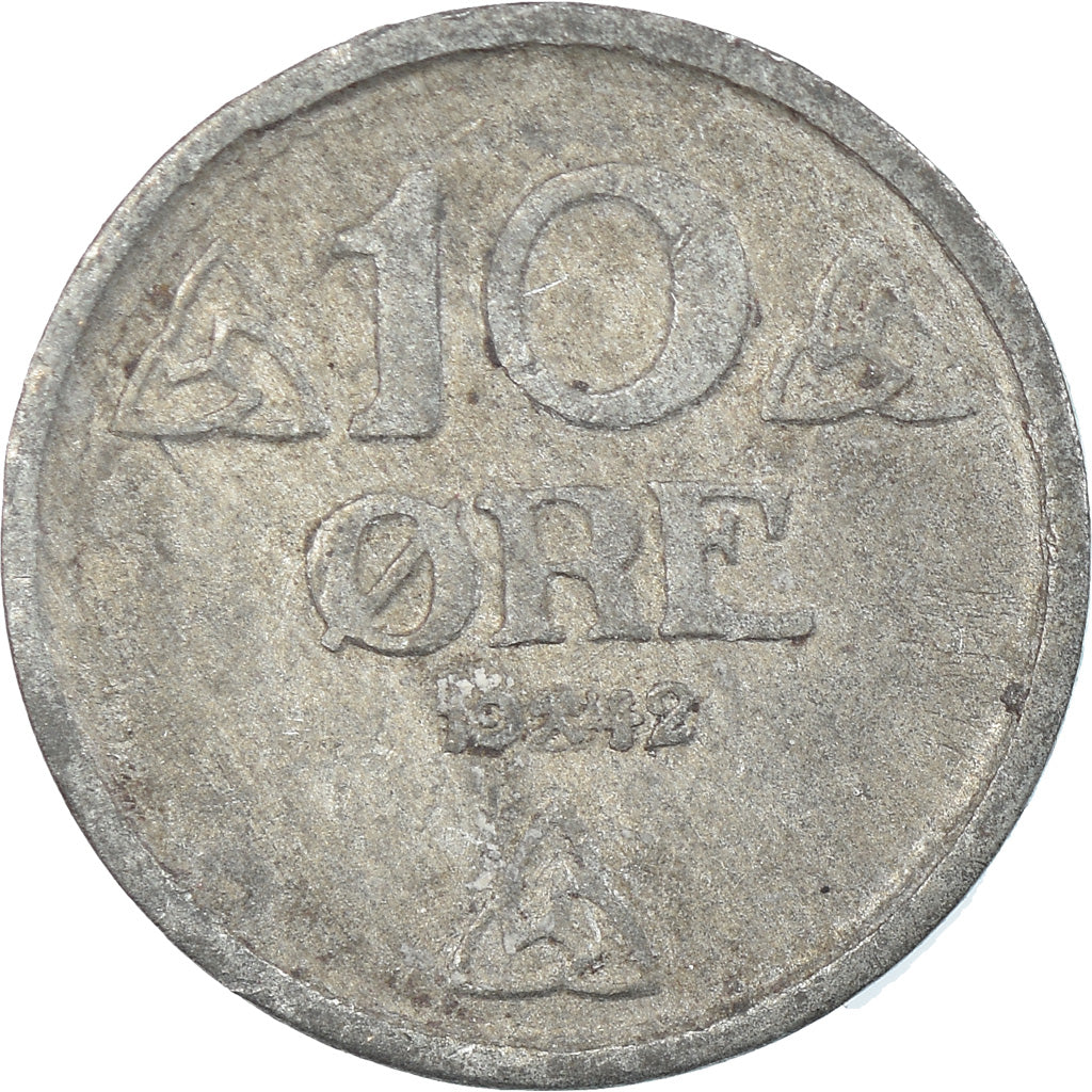 Coin, Norway, Haakon VII, 10 Öre, 1942, VF(30-35), Zinc, KM:389