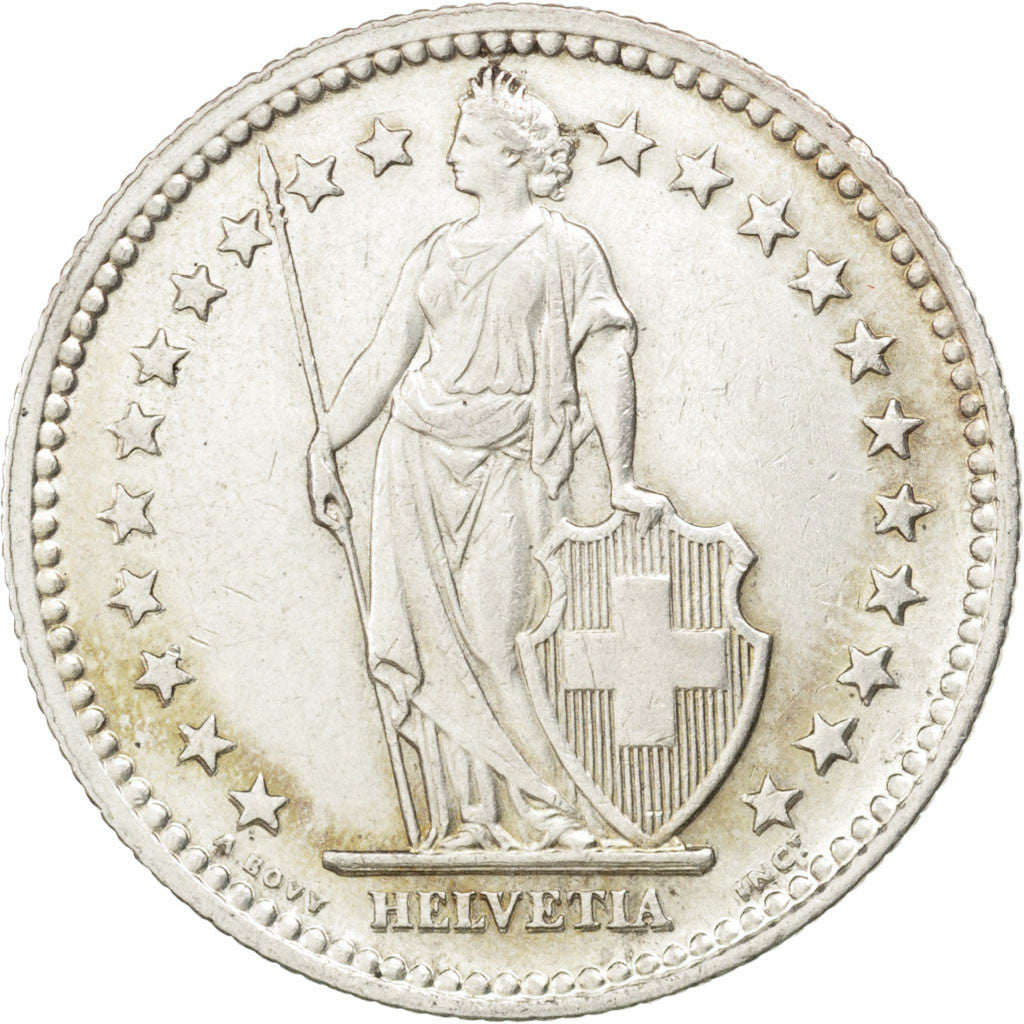 SWITZERLAND, 2 Francs, 1941, KM #21, AU(55-58), Silver, 27.4, 9.97
