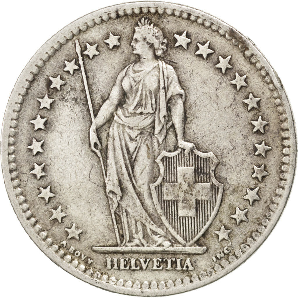Münze, Schweiz, 2 Francs, 1944, SS, Silber, KM:21