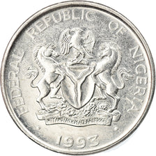 Moneda, Nigeria, Elizabeth II, Naira, 1993, MBC, Níquel chapado en acero, KM:14