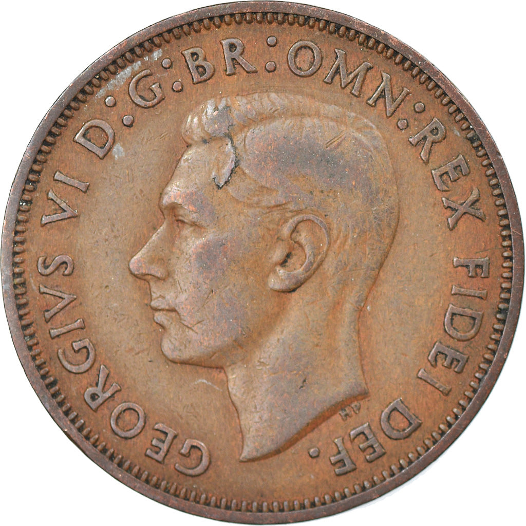 Moneda, Gran Bretaña, George VI, 1/2 Penny, 1949, MBC, Bronce, KM:868