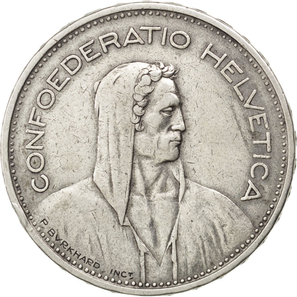 SWITZERLAND, 5 Francs, 1932, Bern, KM #40, EF(40-45), Silver, 31.45, 14.95