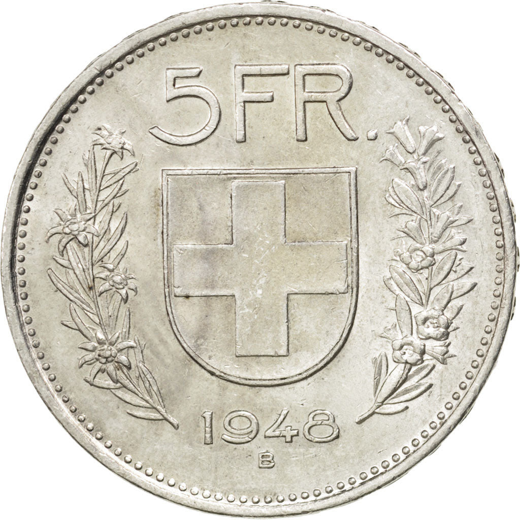 Suisse, 5 Francs, 1948 B, KM 40