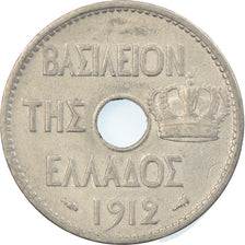 Coin, Greece, George I, 10 Lepta, 1912, AU(55-58), Nickel, KM:63