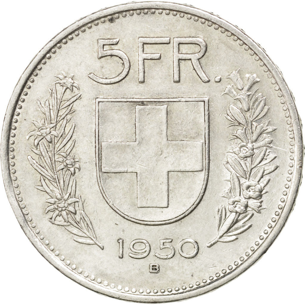 Suisse, 5 Francs, 1950 B, KM 40