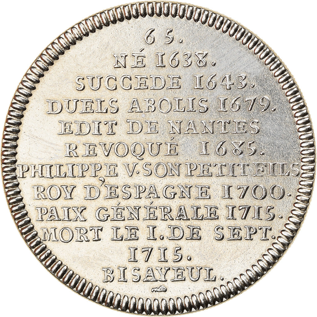 Francja, Medal, Les rois de France, Louis XIV, Historia, MS(65-70), Nikiel