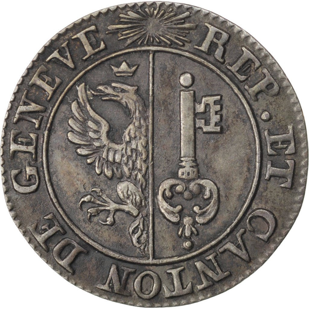 SWISS CANTONS, 6 Deniers, 1825, KM #118, EF(40-45), Billon, 0.76