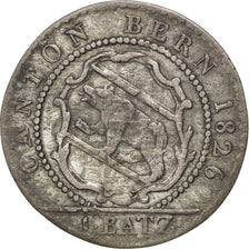 Coin, SWISS CANTONS, BERN, Batzen, 1826, EF(40-45), Billon, KM:194.1