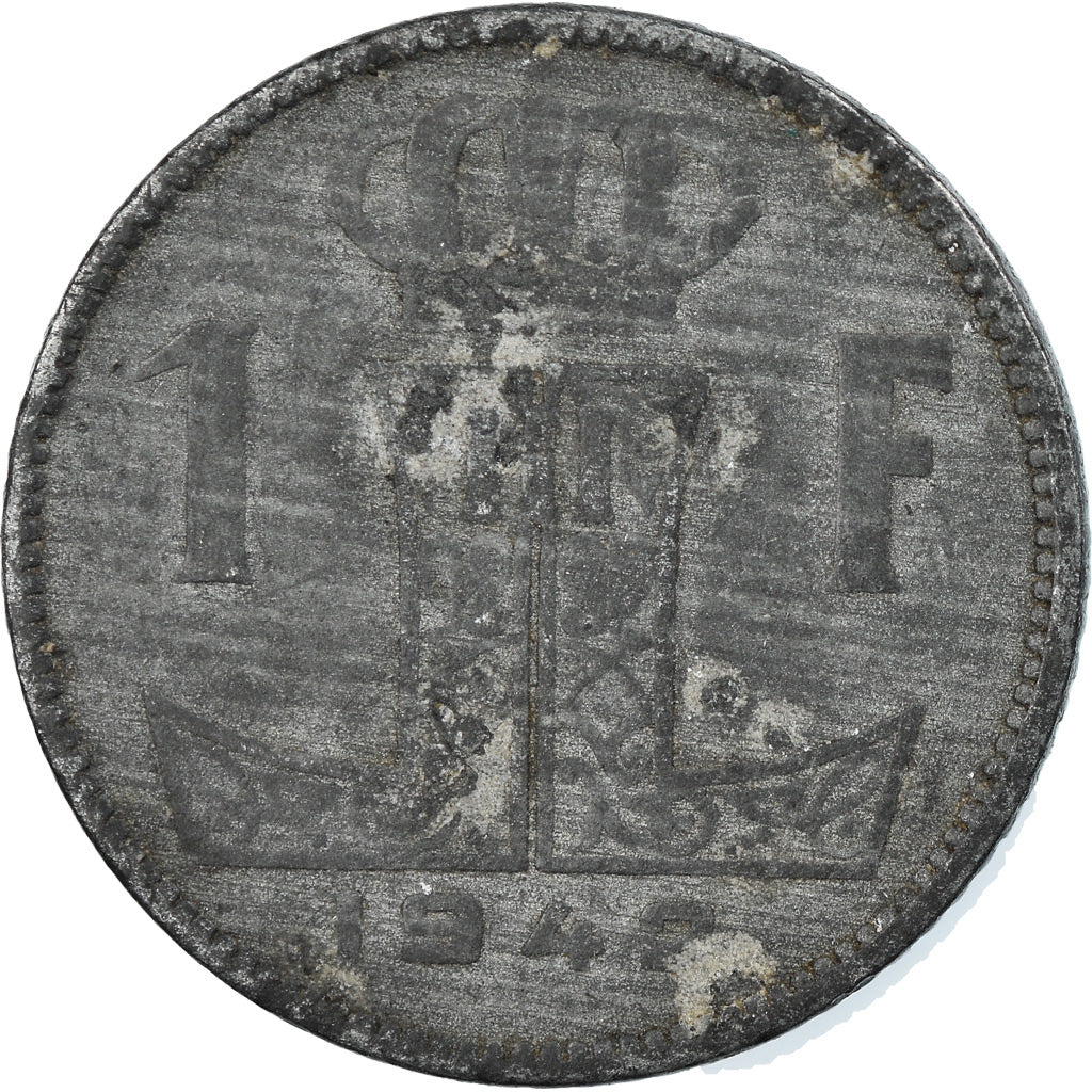 Moneda, Bélgica, Franc, 1942, BC+, Cinc, KM:127