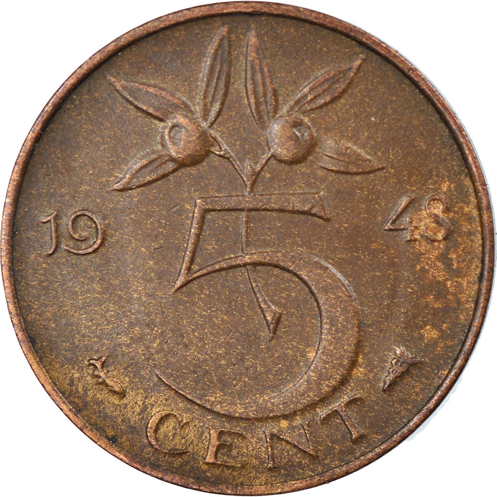Münze, Niederlande, Beatrix, 5 Cents, 1948, SS, Copper-Nickel-Zinc, KM:2