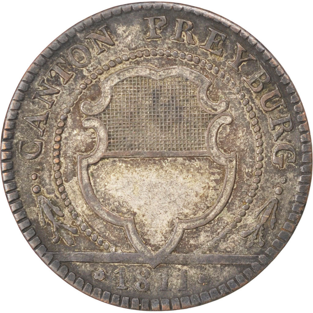 CANTONI SVIZZERI, FREIBURG, Batzen, 1814, BB, Biglione, KM:75