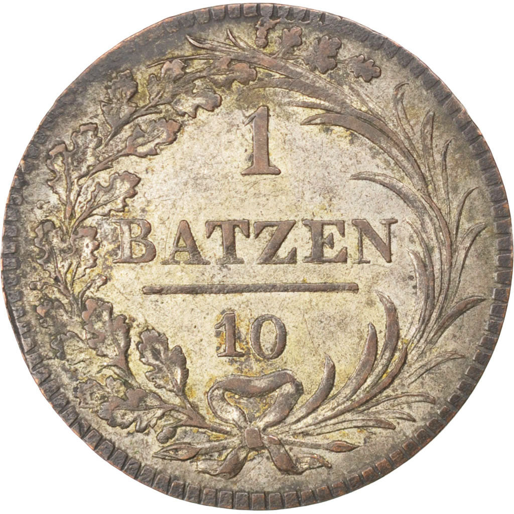 CANTONI SVIZZERI, FREIBURG, Batzen, 1814, BB, Biglione, KM:75