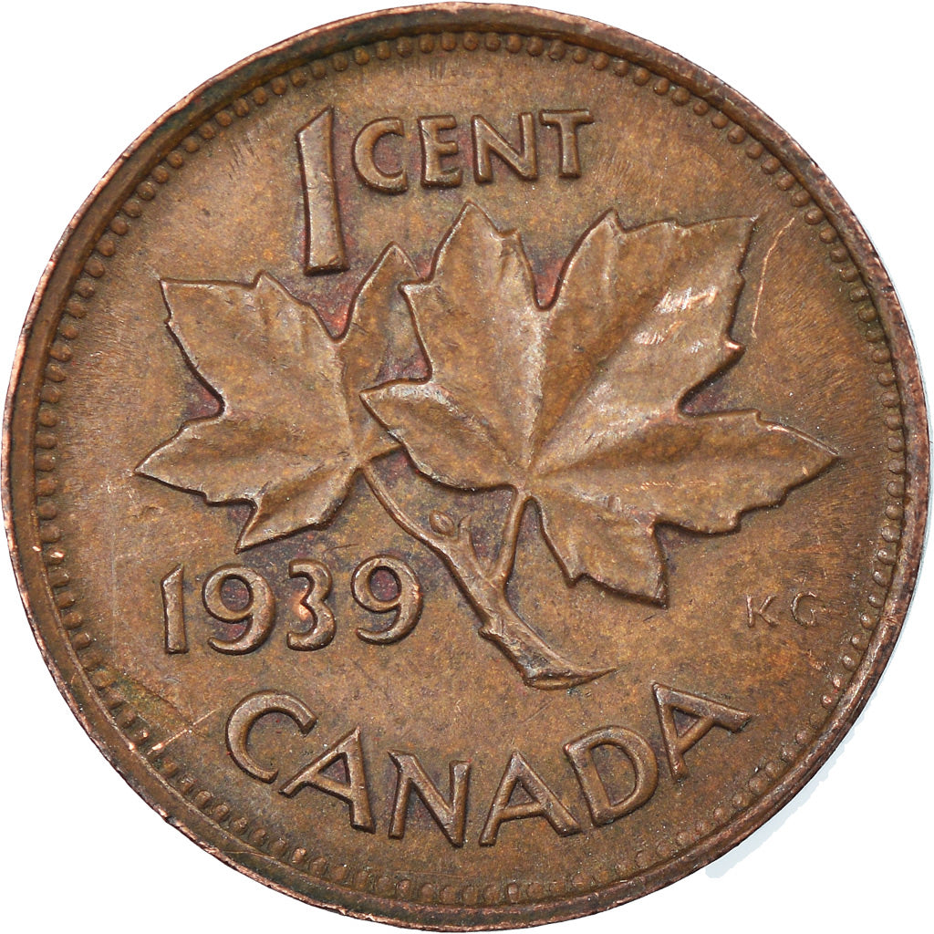 Coin, Canada, George VI, Cent, 1939, Royal Canadian Mint, Ottawa, EF(40-45)