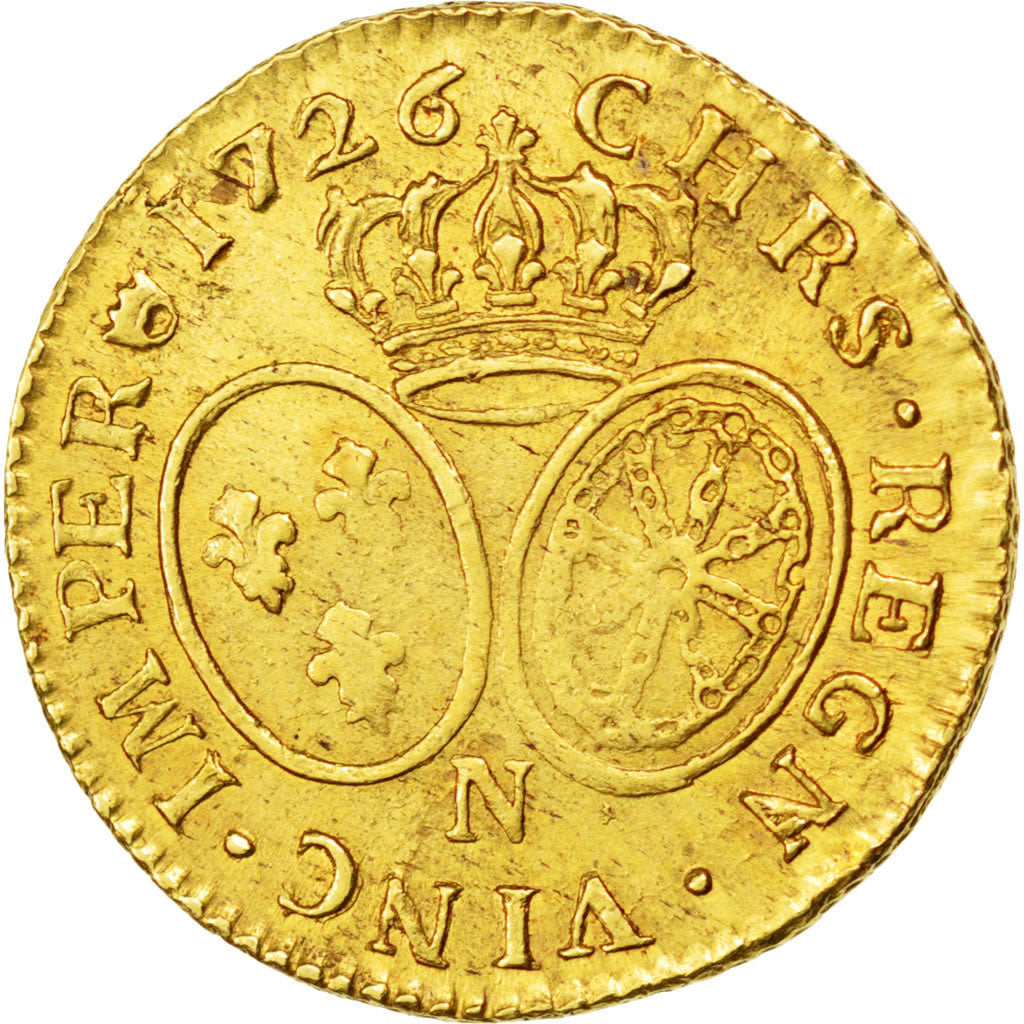 Louis XV, Louis d'or aux lunettes, 1726 N (Montpellier), KM 489.14