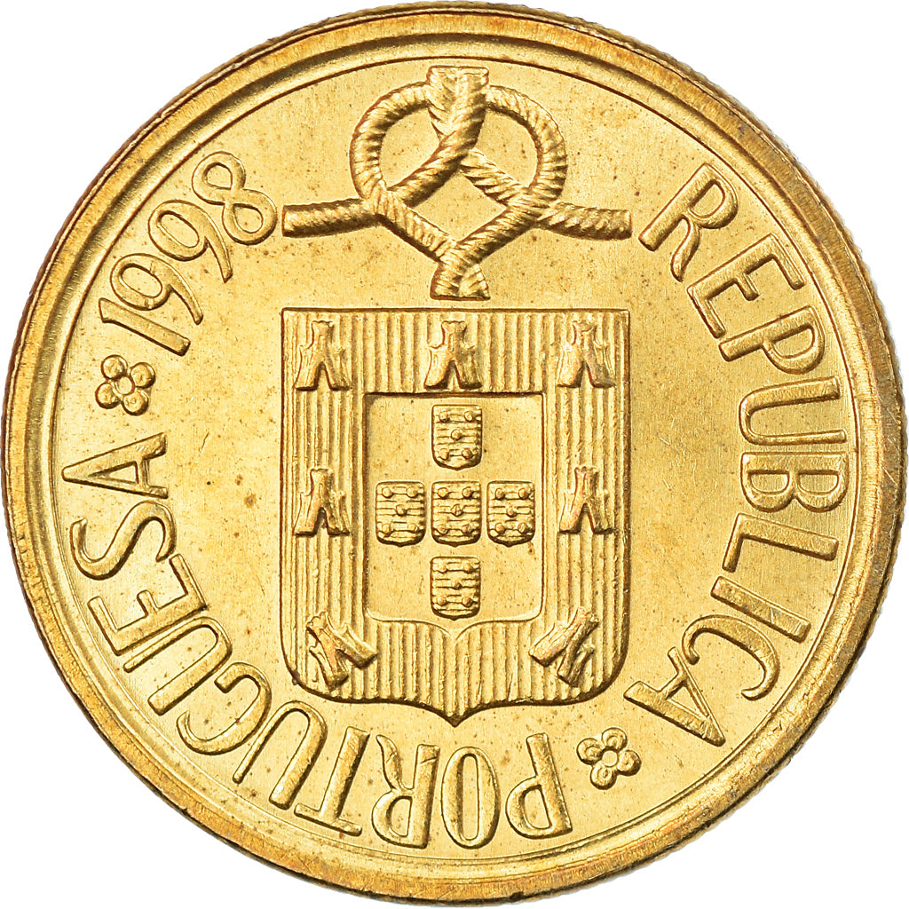 Münze, Portugal, 5 Escudos, 1998, VZ, Nickel-brass, KM:632