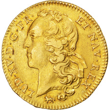 FRANCE, Double Louis d'or, 1745, Paris, KM #519.1, AU(50-53), Gold, Gadoury...