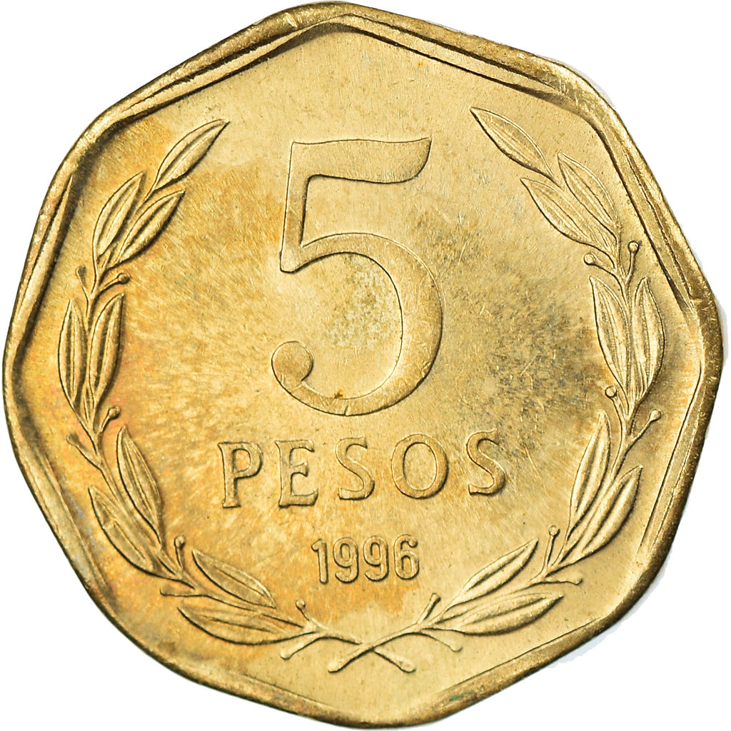Monnaie, Chile, 5 Pesos, 1996, Santiago, TTB, Aluminum-Bronze, KM:232