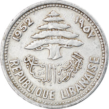 Coin, Lebanon, 5 Piastres, 1952, Paris, EF(40-45), Aluminum, KM:14