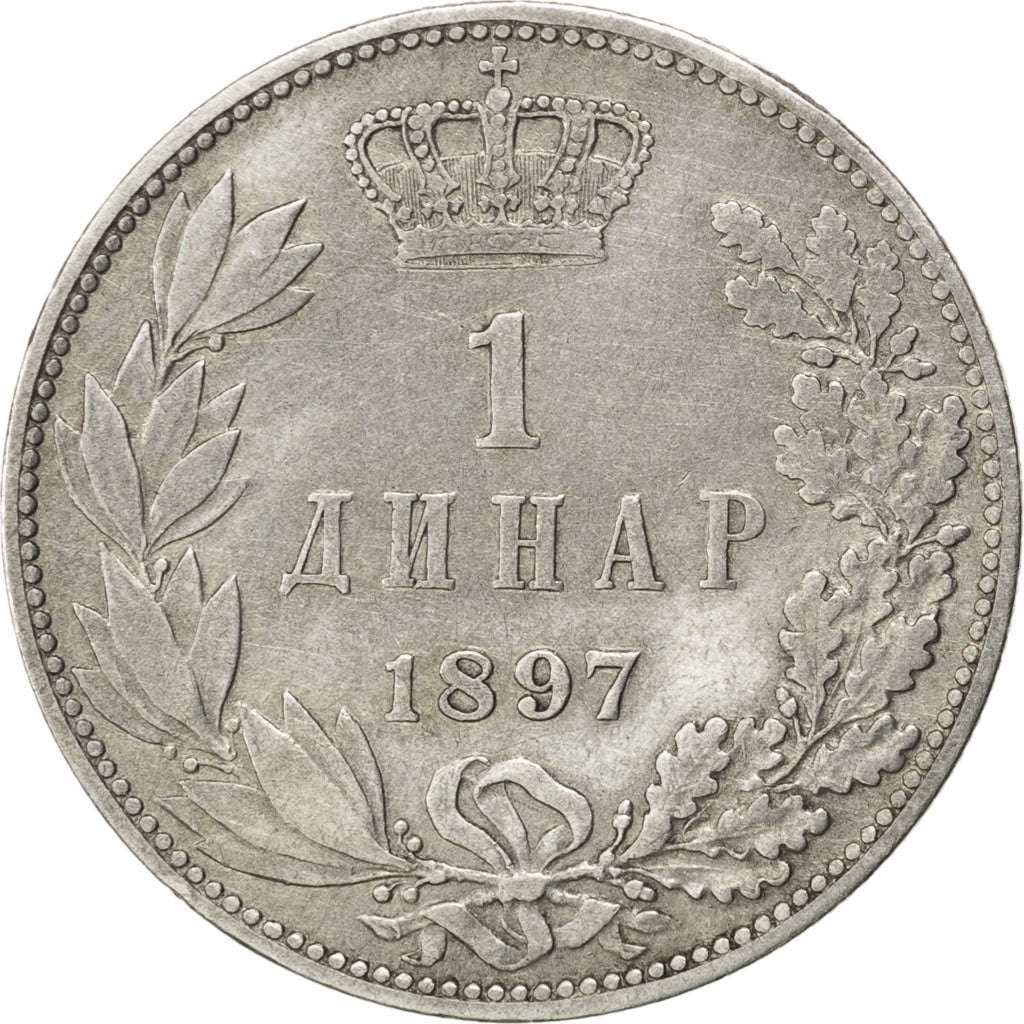 Serbia, Alexander I, Dinar, 1897, BB, Argento, KM:21