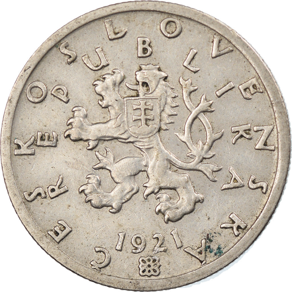 Coin, Czechoslovakia, 50 Haleru, 1921, EF(40-45), Copper-nickel, KM:2
