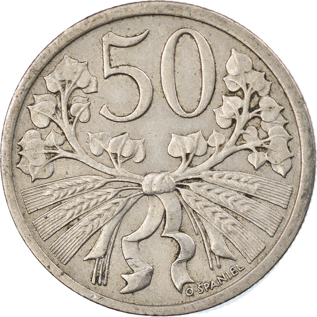 Coin, Czechoslovakia, 50 Haleru, 1921, EF(40-45), Copper-nickel, KM:2