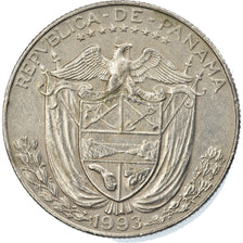 Coin, Panama, 1/2 Balboa, 1993, EF(40-45), Copper-Nickel Clad Copper, KM:12b