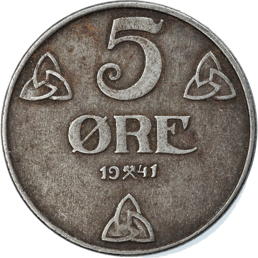 Coin, Norway, Haakon VII, 5 Öre, 1941, EF(40-45), Iron, KM:388