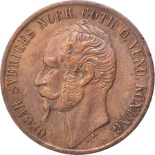 SWEDEN, 5 Ore, 1857, KM #690, EF(40-45), Bronze, 28.9, 8.24