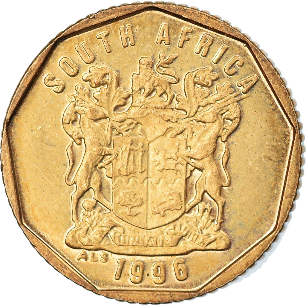 Moneta, Południowa Afryka, 10 Cents, 1996, AU(55-58), Brąz platerowany stalą