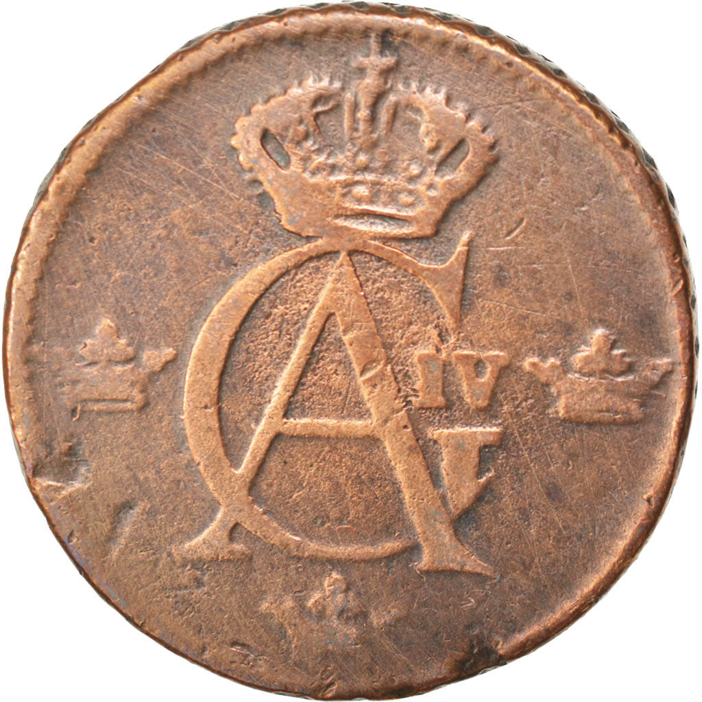 Coin, Sweden, Gustaf IV Adolf, 1/2 Skilling, 1807, VF(20-25), Copper, KM:565