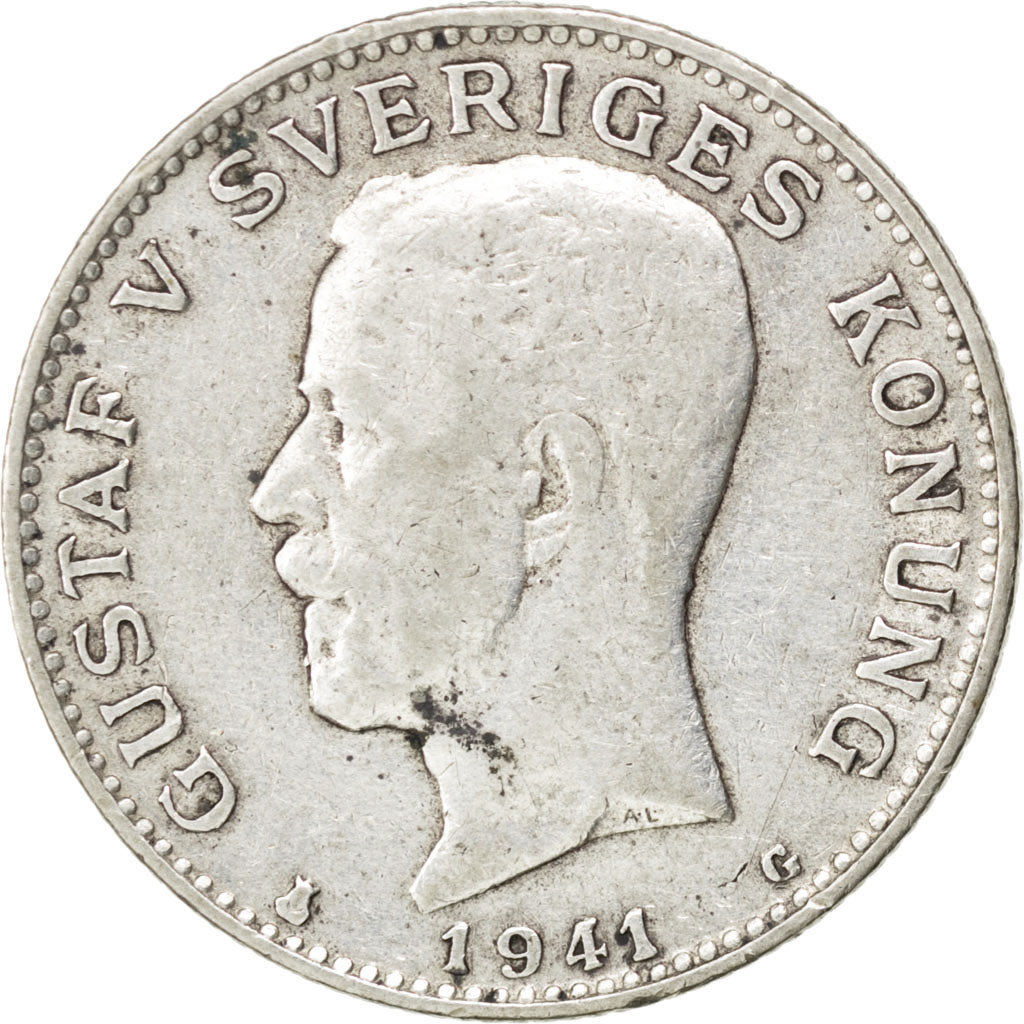Coin, Sweden, Gustaf V, Krona, 1941, EF(40-45), Silver, KM:786.2