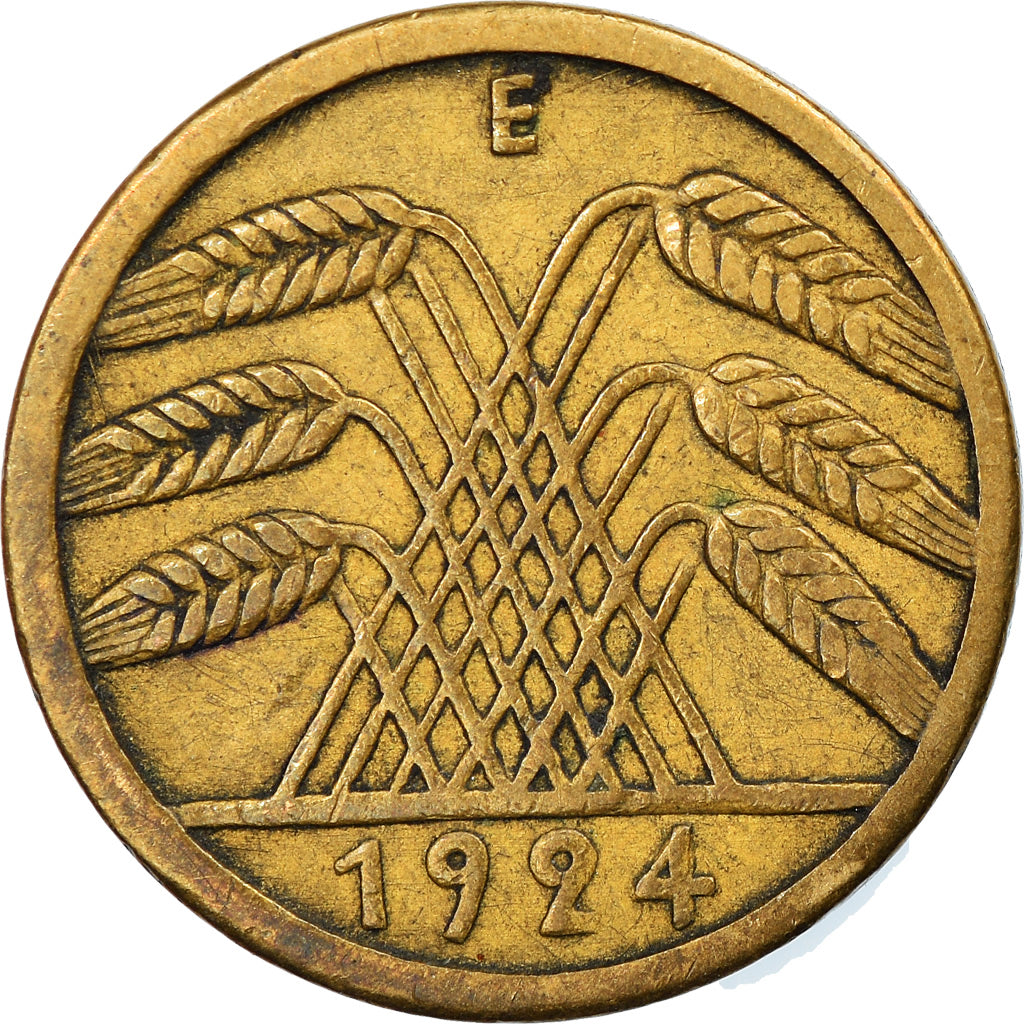 Coin, GERMANY, WEIMAR REPUBLIC, 5 Reichspfennig, 1924, Muldenhütten, EF(40-45)