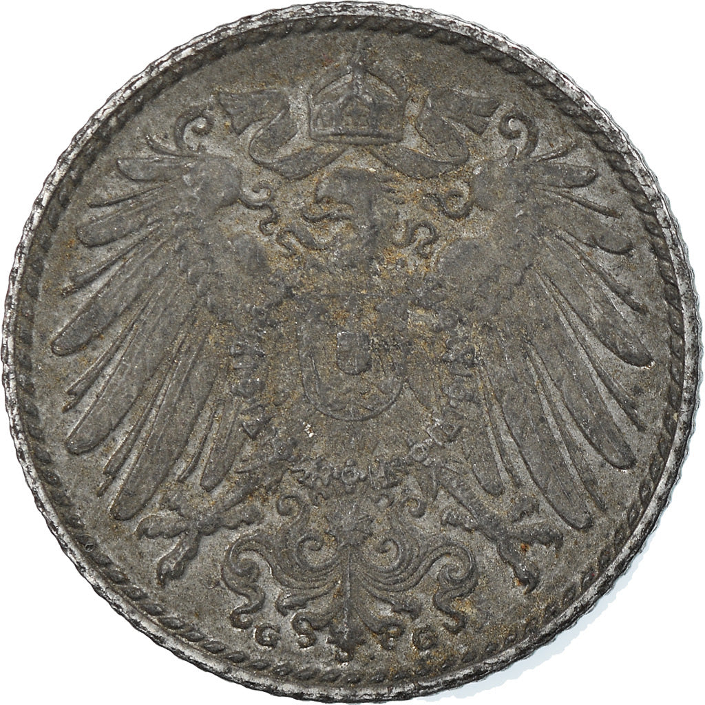 Münze, GERMANY - EMPIRE, 5 Pfennig, 1915, Karlsruhe, SS, Iron, KM:19