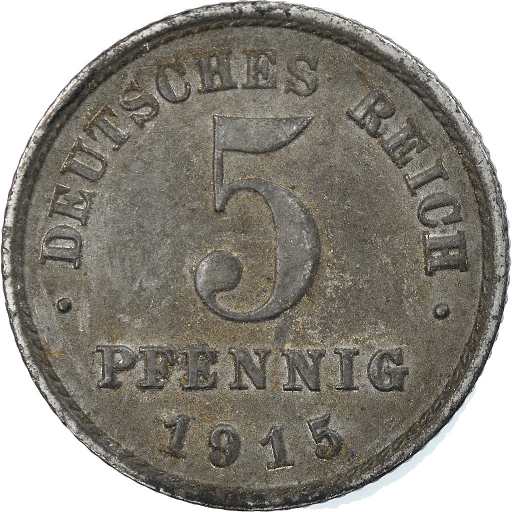 Münze, GERMANY - EMPIRE, 5 Pfennig, 1915, Karlsruhe, SS, Iron, KM:19