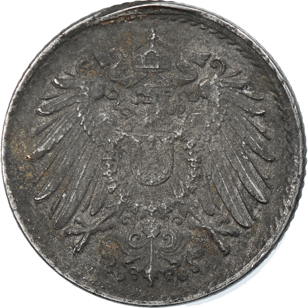 Munten, DUITSLAND - KEIZERRIJK, 5 Pfennig, 1919, Stuttgart, FR+, Iron, KM:19