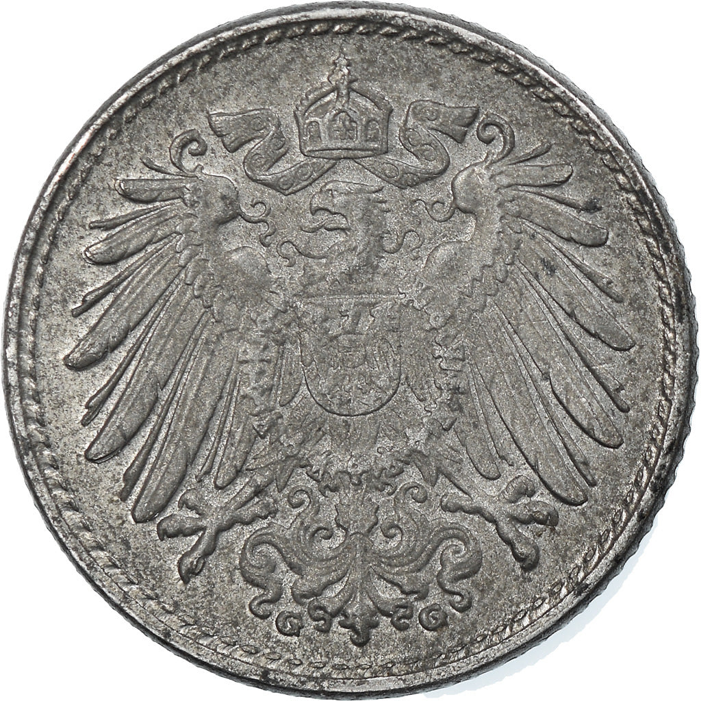 Coin, GERMANY - EMPIRE, 5 Pfennig, 1920, Karlsruhe, EF(40-45), Iron, KM:19