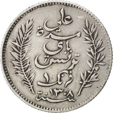 Tunisia, Ali Bey, Franc, 1891, Paris, BB, Argento, KM:224