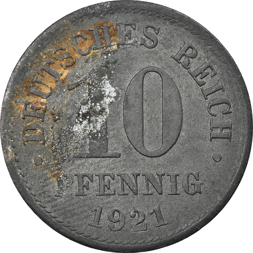 Monnaie, GERMANY - EMPIRE, 10 Pfennig, 1921, Berlin, TTB, Iron, KM:20