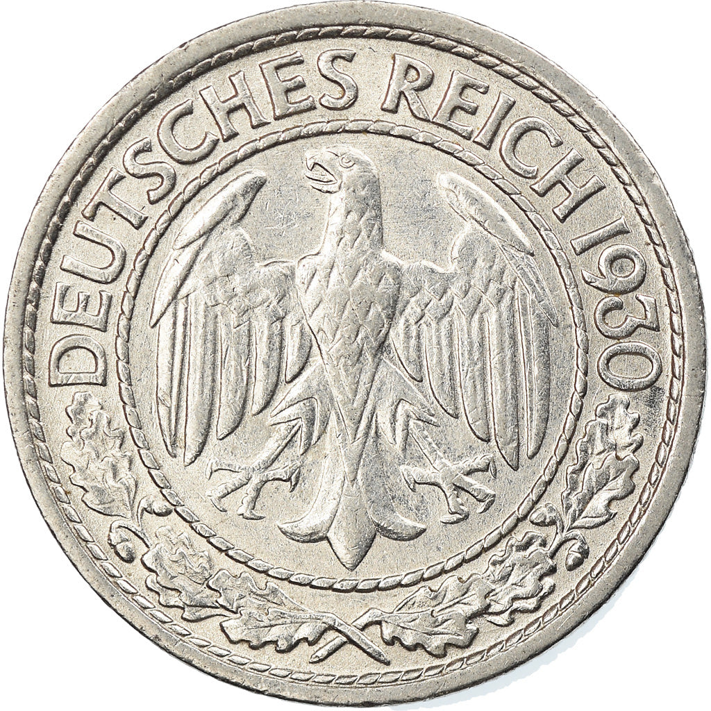 Monnaie, Allemagne, République de Weimar, 50 Reichspfennig, 1930, Hambourg