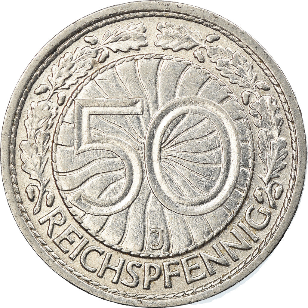 Monnaie, Allemagne, République de Weimar, 50 Reichspfennig, 1930, Hambourg