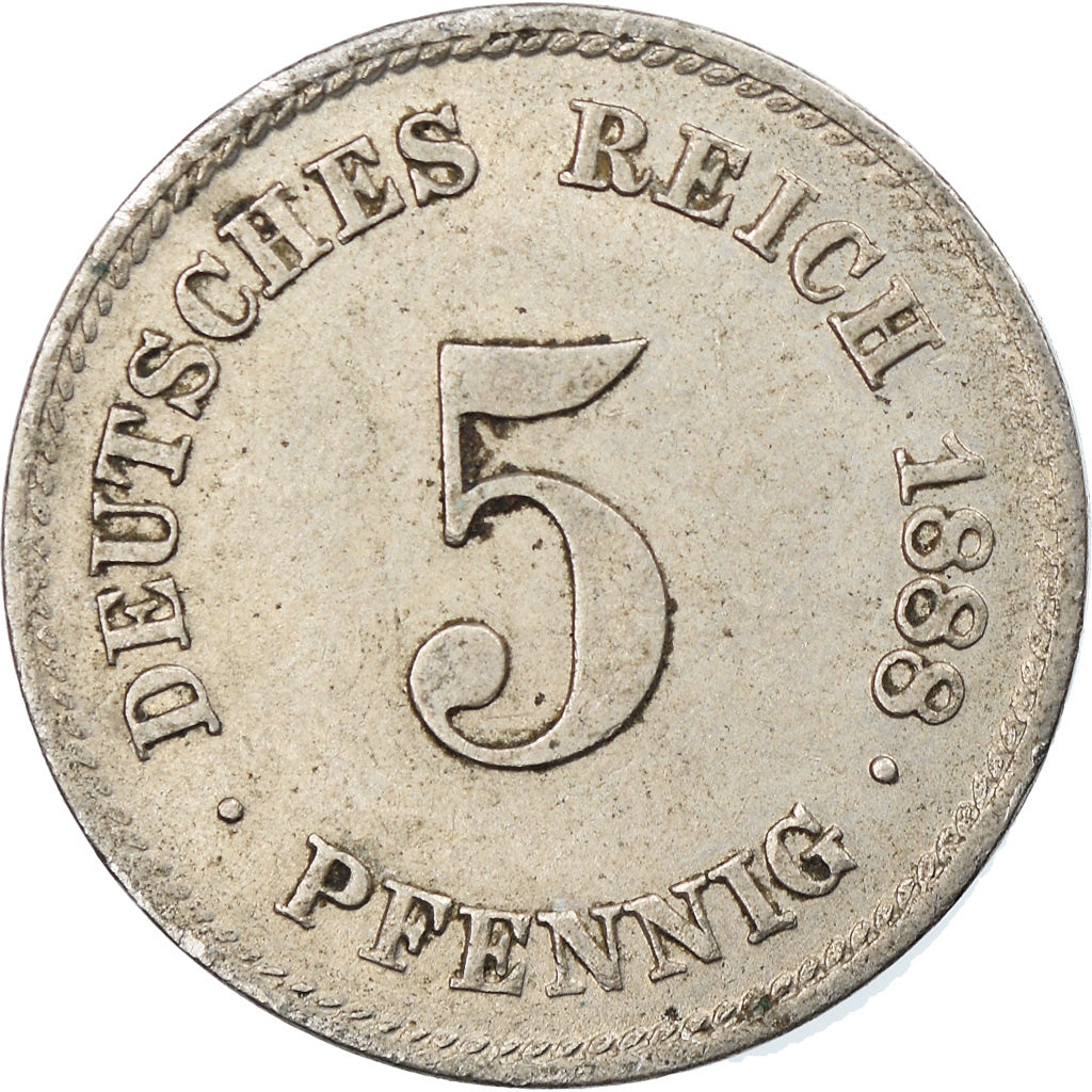 Monnaie, GERMANY - EMPIRE, Wilhelm I, 5 Pfennig, 1888, Muldenhütten, TTB