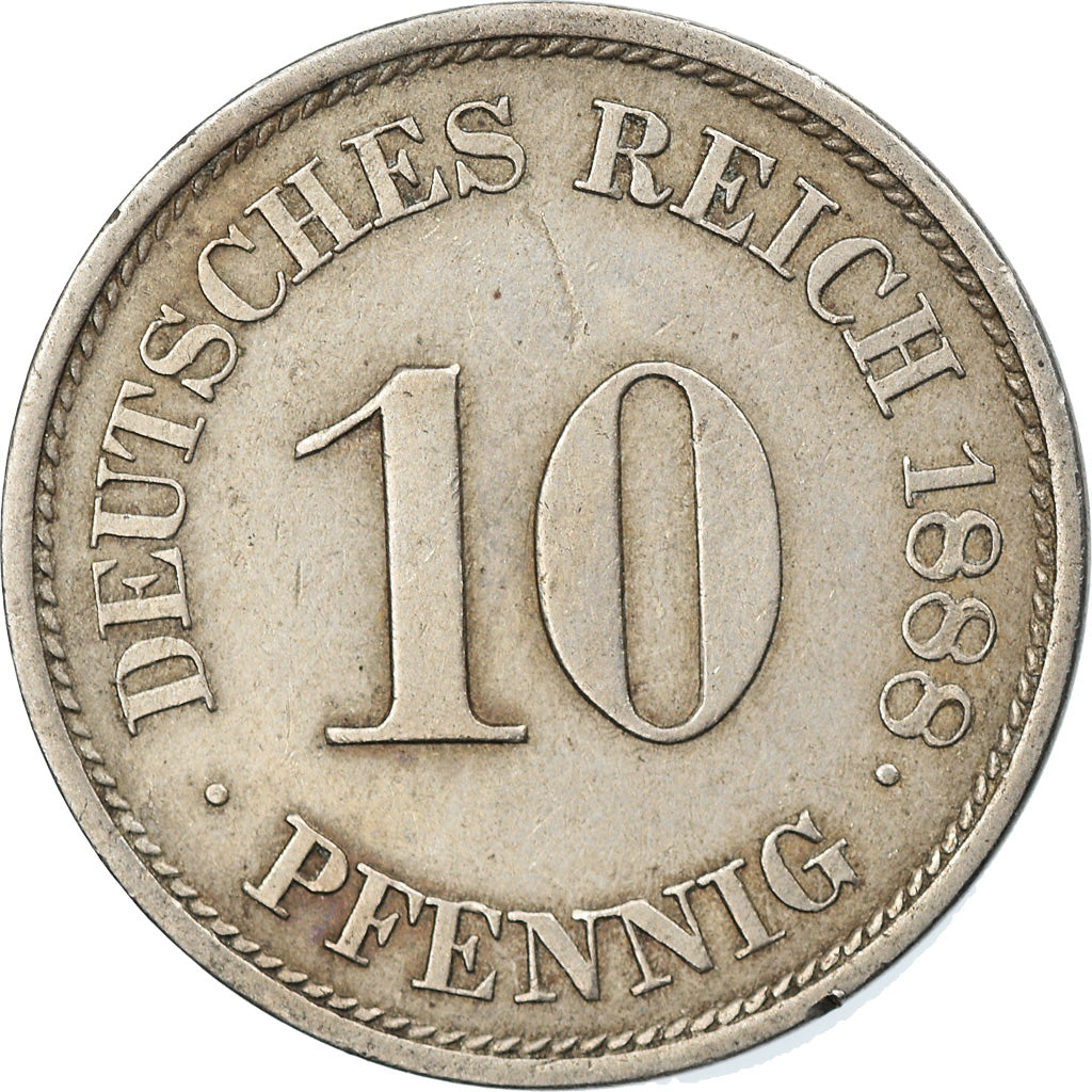 Coin, GERMANY - EMPIRE, Wilhelm I, 10 Pfennig, 1888, Hambourg, EF(40-45)