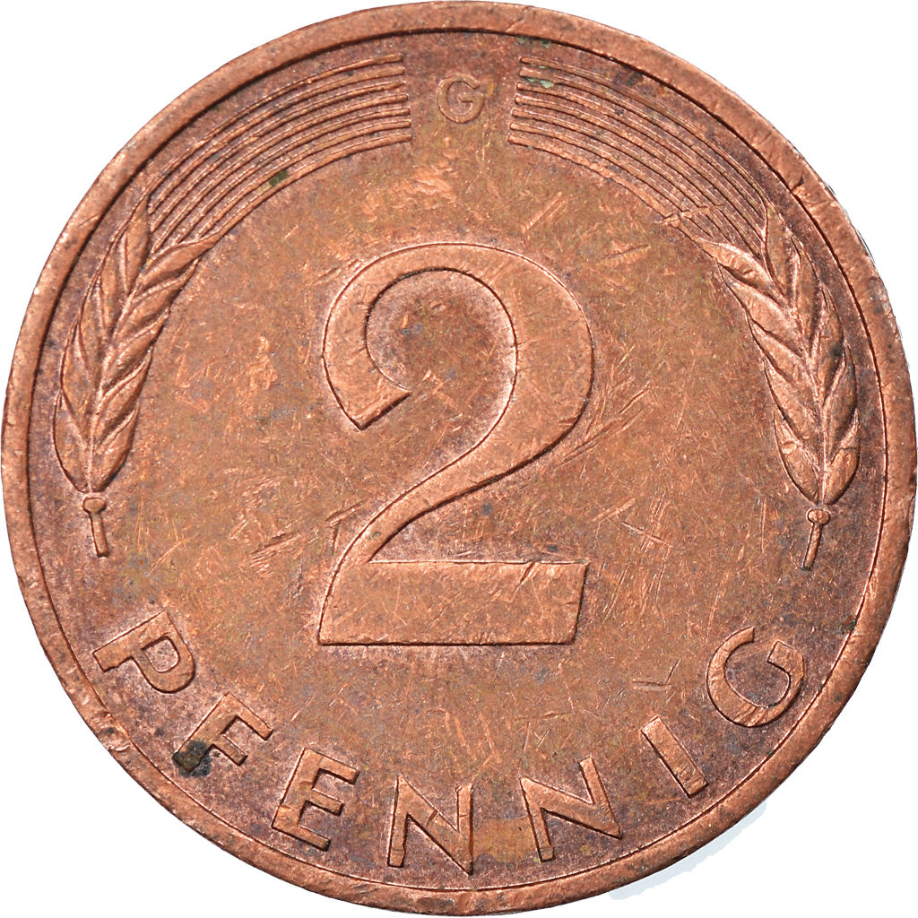 Moneta, GERMANIA - REPUBBLICA FEDERALE, 2 Pfennig, 1992, Karlsruhe, BB, Acciaio