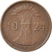 Moneta, GERMANIA, REPUBBLICA DI WEIMAR, Rentenpfennig, 1924, Muldenhütten, BB